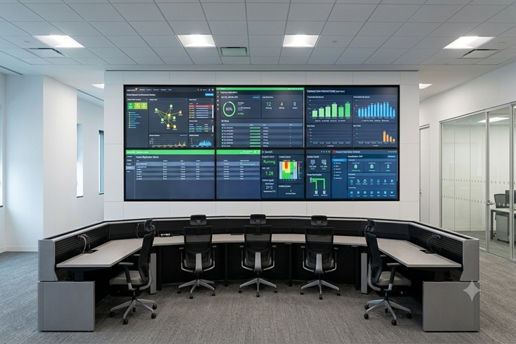 NOC video walls and infrastructure monitoring